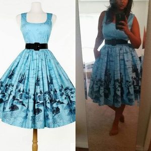 Pinup Couture Aurora Dress in Blue